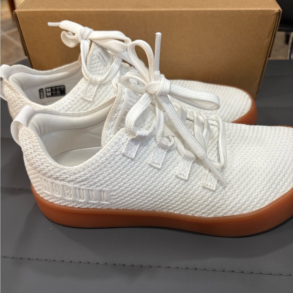 NOBULL White Sneakers with Brown Sole